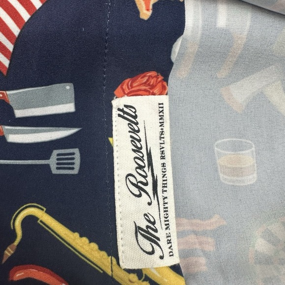 RSVLTS Parks and Rec Button Down Shirt Ron Swanson Pawnee Mens XL X-Large Blue - Picture 5 of 9